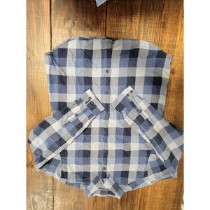 columbia sportswear company m long sleeve plaid blue shirt